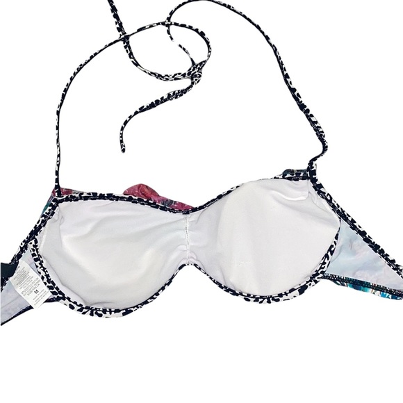 Kenneth Cole Bikini Swimsuit Floral Ruffle M Medium Y2K - Picture 4 of 6